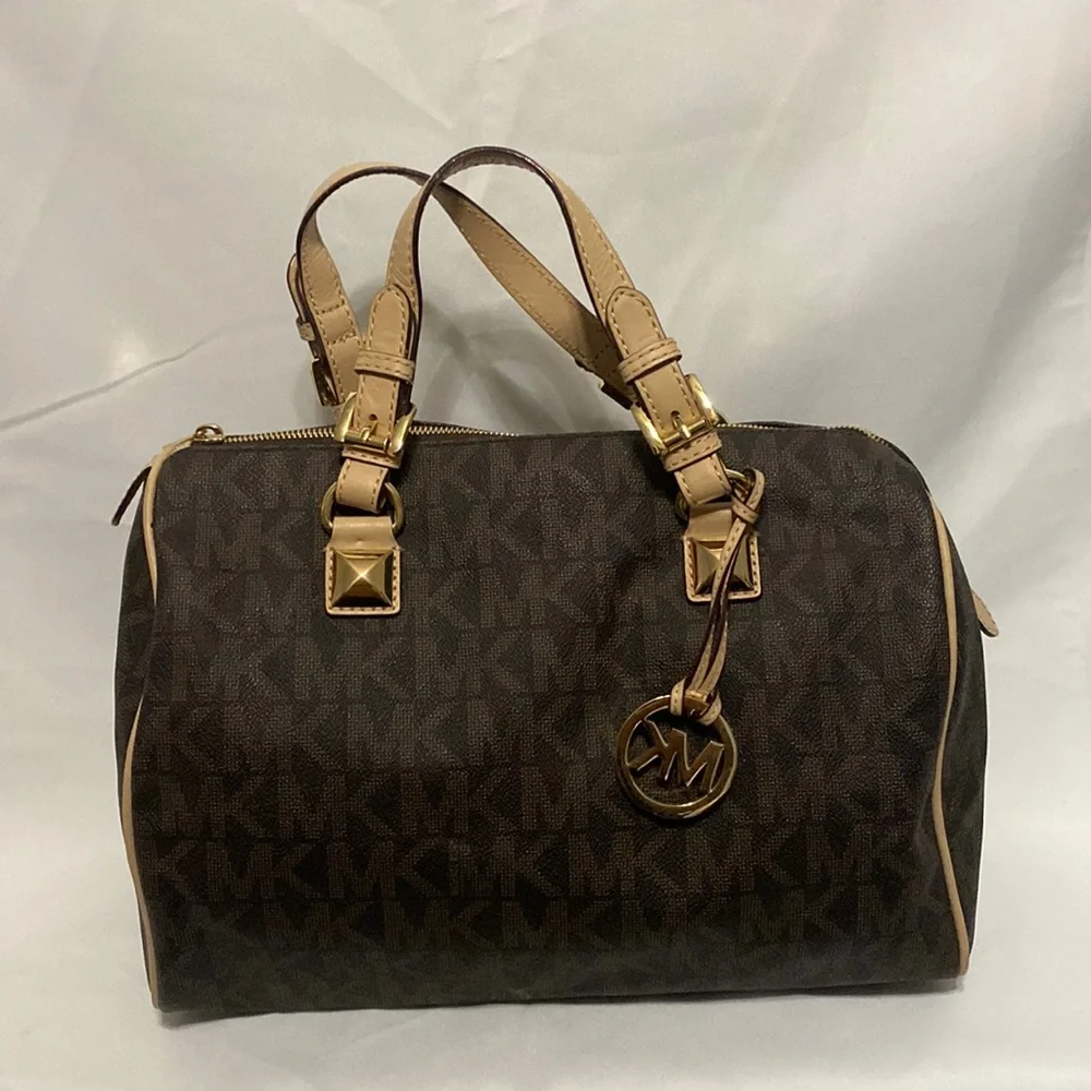 brown and tan michael kors bag - Picture 1 of 8
